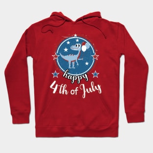 Happy 4th of July Cute Patriot Dinosaur Hoodie